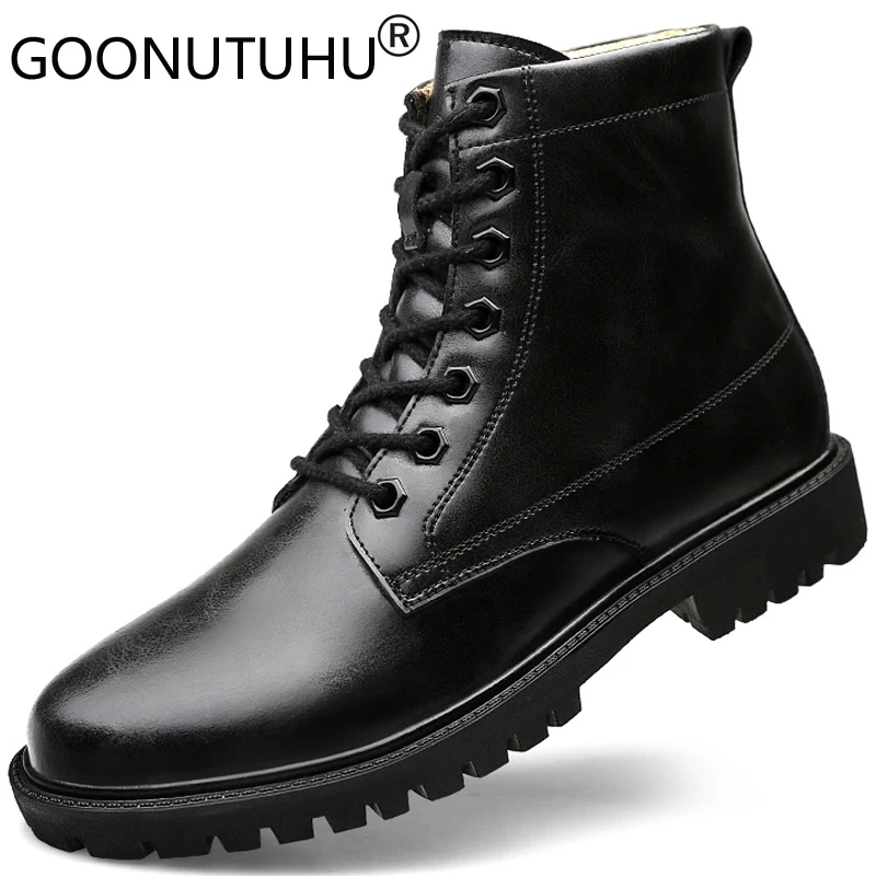 Ботинки мужские из натуральной кожи Рабочая обувь в стиле милитари классические