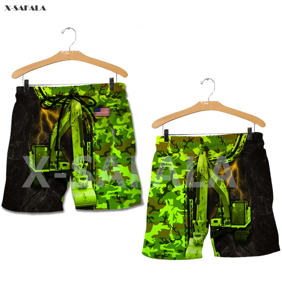 

Шорты мужские/женские с принтом черепа экскаватора, повседневные уличные, пляжные с эластичным поясом, 1 шт., летние, в стиле Харадзюку