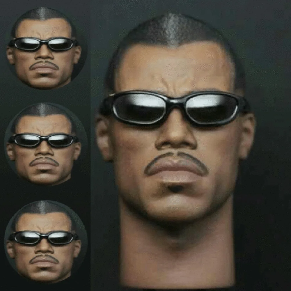 

1/6 Scale Male Warrior Wesley Snipes Head Sculpture With Sunglasses Fit For 12" Action Figure Muscluar Man Model Body