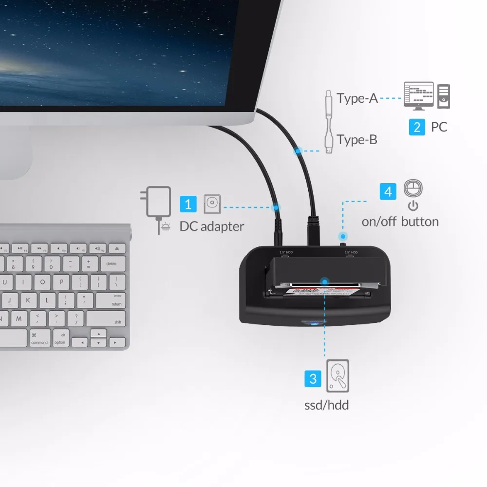 Док станция ORICO для жестких дисков 2 5 дюйма SATA USB 3 5|Корпус жесткого диска| |