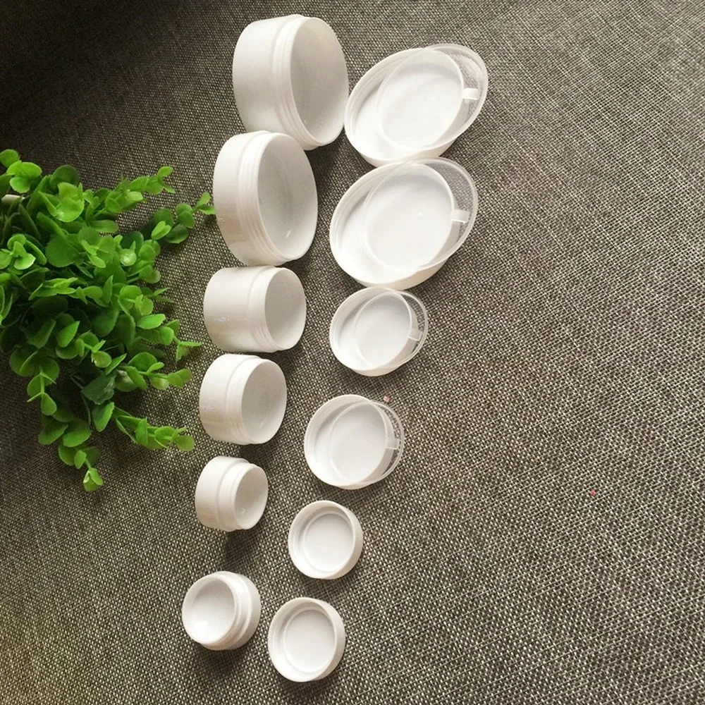 10 шт контейнер для крема белый Пластик банку пустой косметической упаковки