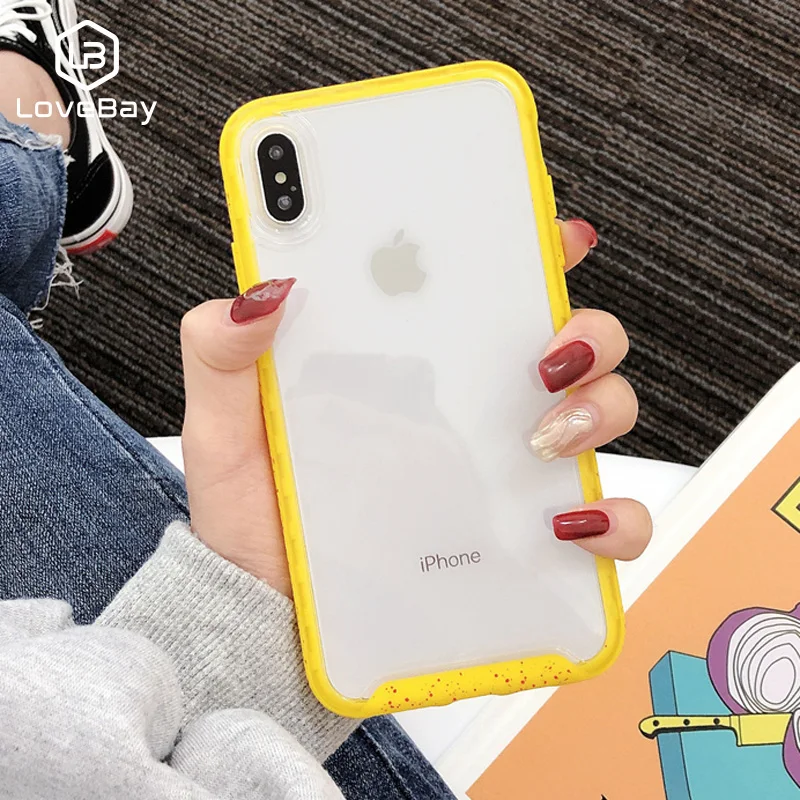 Lovebay яркие цветные чехлы для iPhone XS Max XR X 7 8 Plus мягкий ТПУ акриловый простой