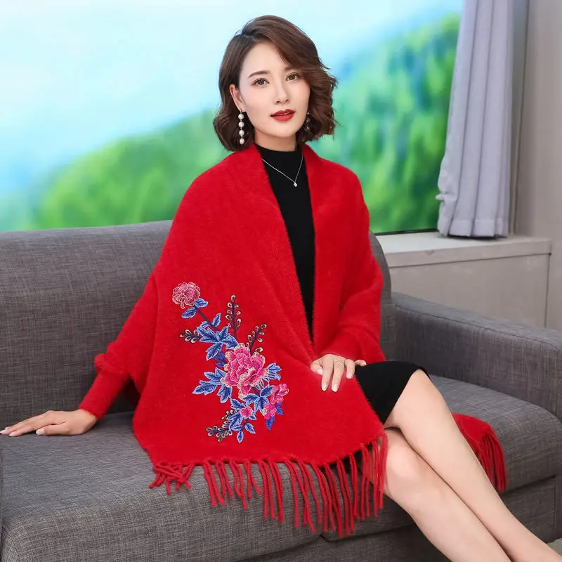 Искусственный норковый мех Cheongsam накидка шаль пальто женский Осень и зима новый
