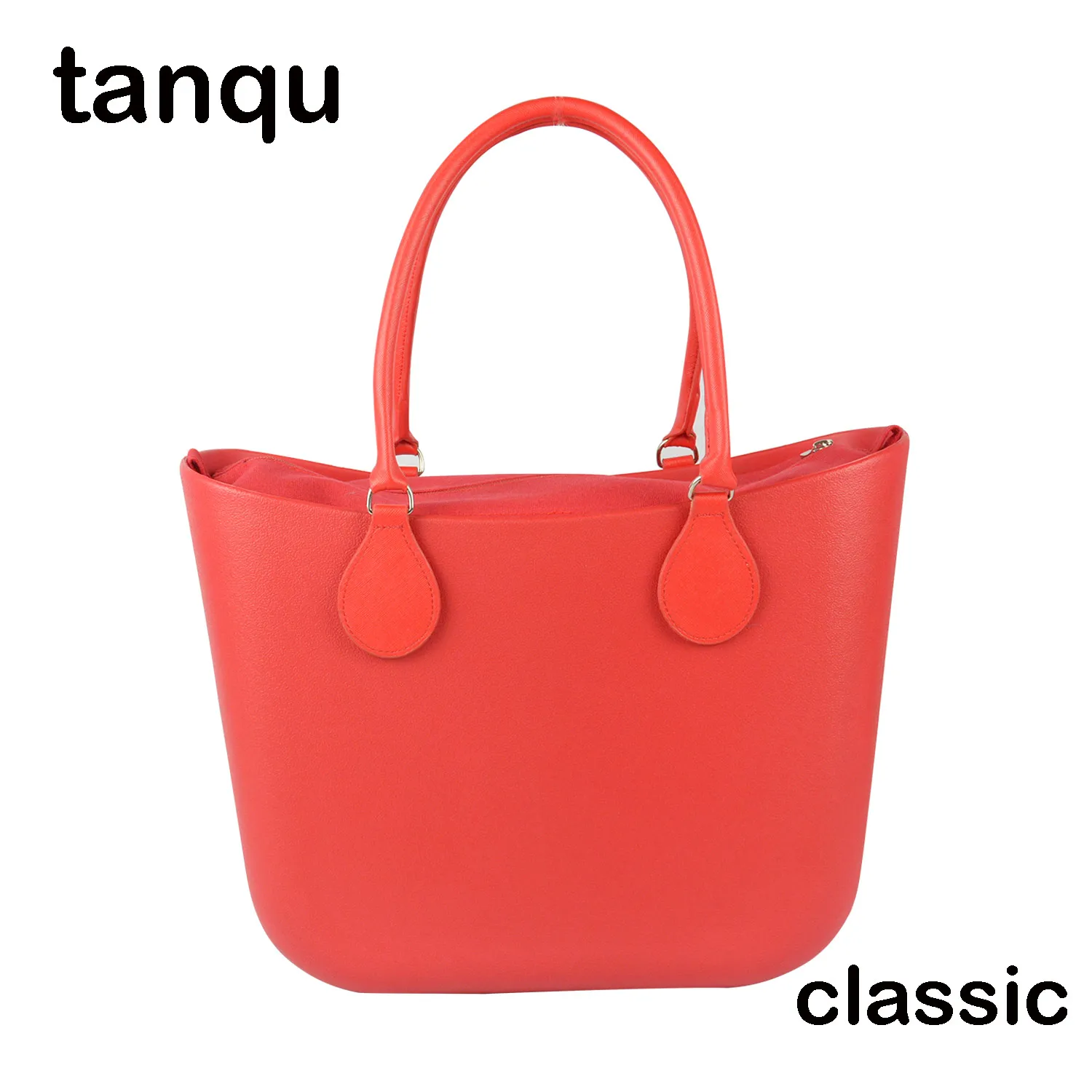 

2022 New tanqu Classic EVA Bag with Insert Inner Pocket Colorful Handles EVA Silicon Rubber Waterproof Women Handbag Obag Style