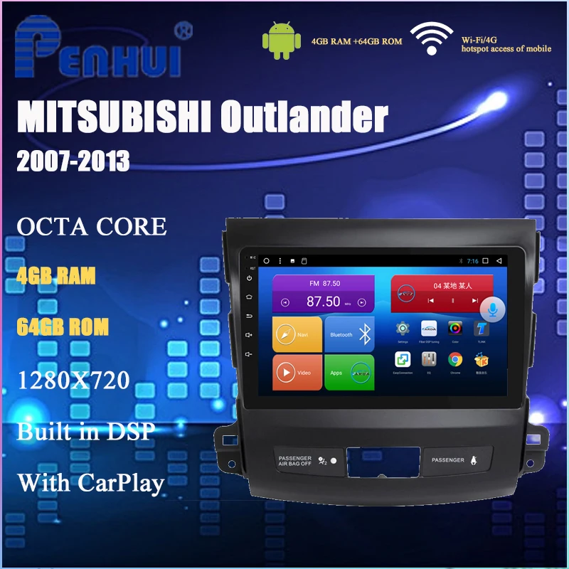 

Android Car DVD for Mitsubishi Outlander (2007-2013)Car Radio Multimedia Video Player Navigation GPS Android 10.0 Double Din