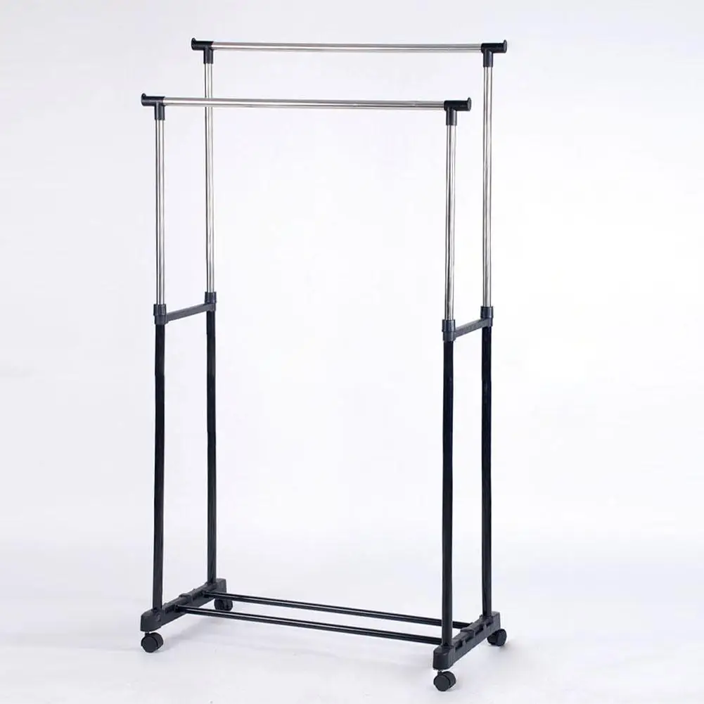 

AsyPets Double Pole Standing Adjustable Stainless Steel Holder Drying Rack