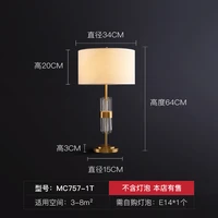 nordic post modern light luxury crystal lamp for living room study bedroom bedside lamp simple cozy and romantic decorative lamp