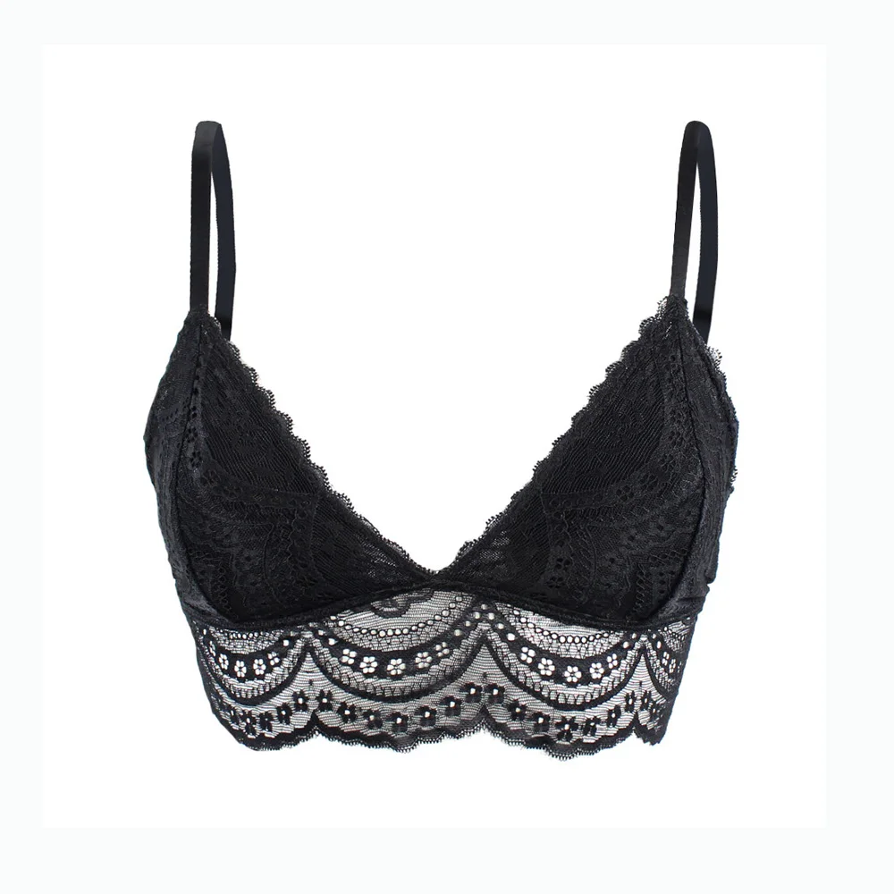 

Floral Lace Bras For Women Sexy Lingerie Breathability Lace Bralette Female Brassiere Wire Free Thin Underwear Push Up Bra