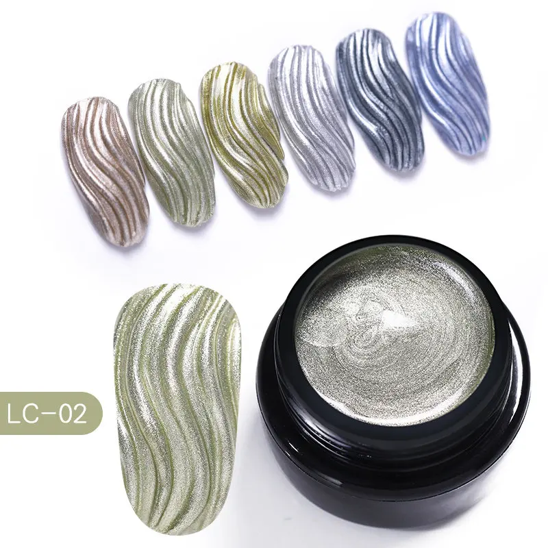 metallic 02 LILYCUTE, 7 мл, металлический Гель-лак для ногтей, долговечный Блестящий золотистый, красный, серебристый цвет, дизайнерский УФ-лак, впитывающий светодиодный Гель-лак для ногтей - Цвет: metallic 02