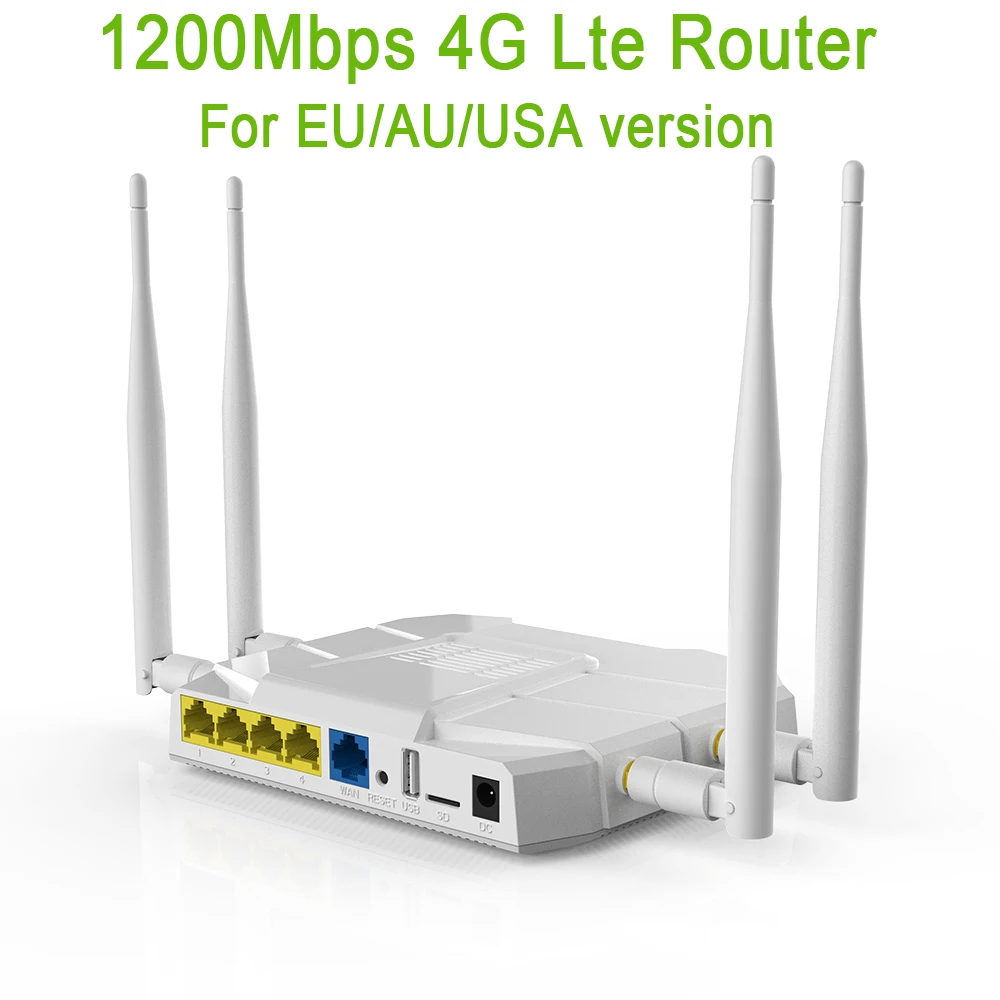 Беспроводной маршрутизатор 4G Usb модем Wifi 4G LTE маршрутизатор 867 Мбит/с WiFi повторитель 1200 Мбит/с 2,4 ГГц/5 ГГц 3g 4 г маршрутизатор vpn-pptp L2TP