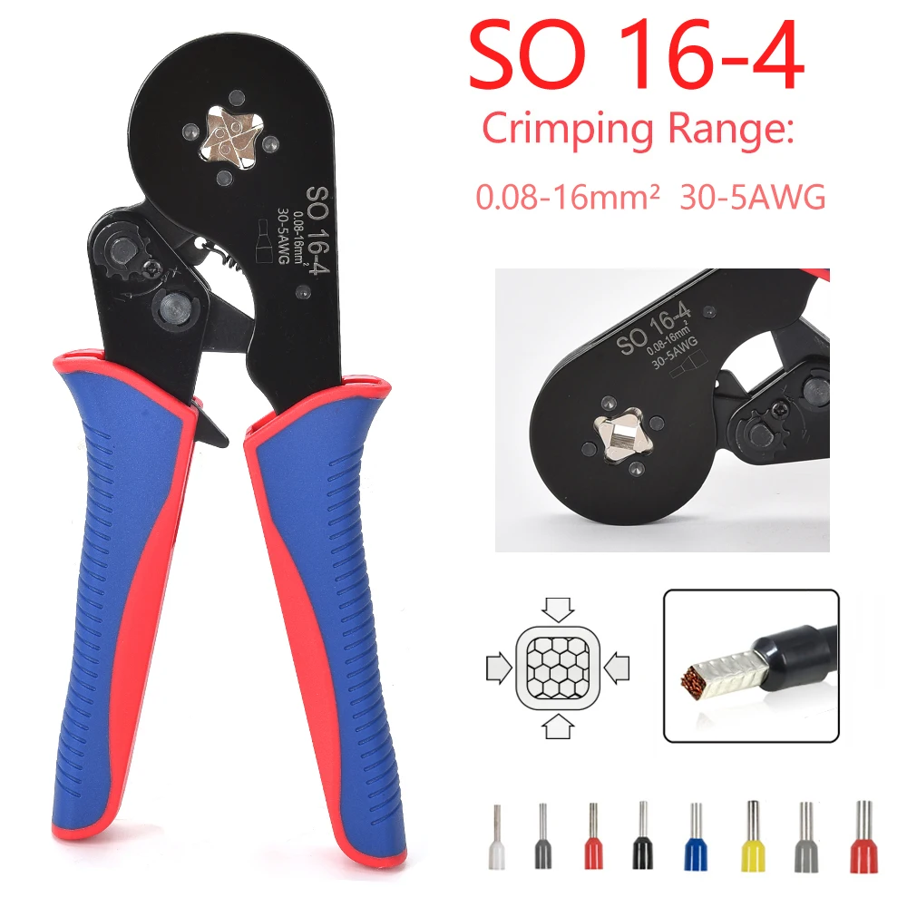 

1800-800pcs Tubular terminals box Ferrule Crimping Tool Kit SO 16-4 0.08-16mm2 Crimping pliers electrical clamp