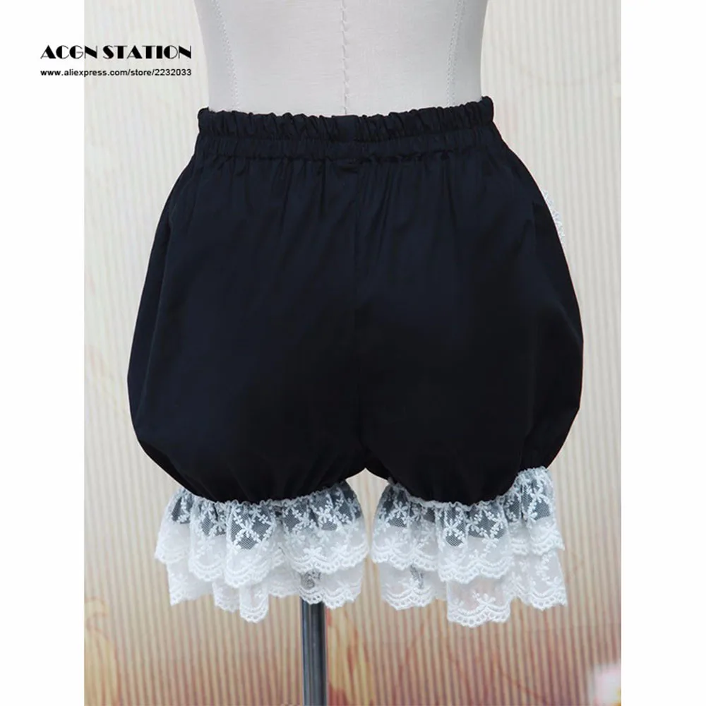 Бесплатная доставка новые милые черные хлопковые шорты в стиле &quotЛолита&quot с