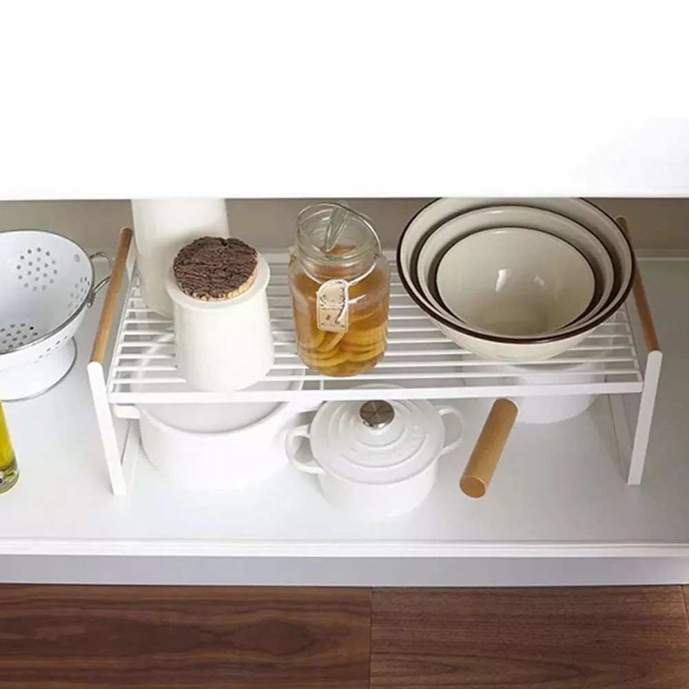 Полка для хранения кухни расширяемый Штабелируемый шкафчик полка органайзер с