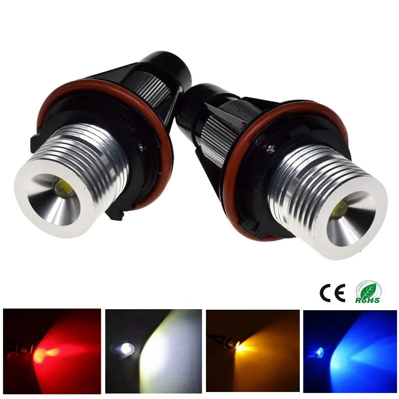 

2 шт. 3 Вт светодиодный bridgelux Puces indicateur светодиодный Yeux D'ange Blanc Bleu Rouge Jaune pourBMW E39 E53 E60 E61 E63 E64 E65 E66 X5