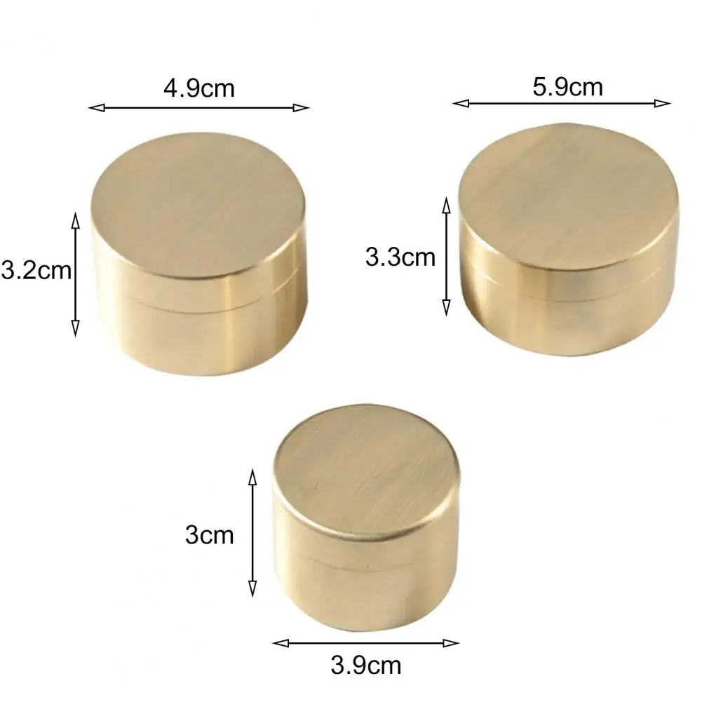 

Mini Storage Box Round Compacted Retro Style Multifunctional Brass Outdoor Waterproof Organizer Storage Box Handle for Jewelry
