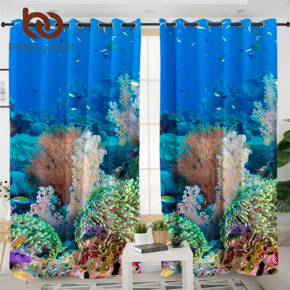 Постельные принадлежности тропическая рыба занавески для детей спальни морской