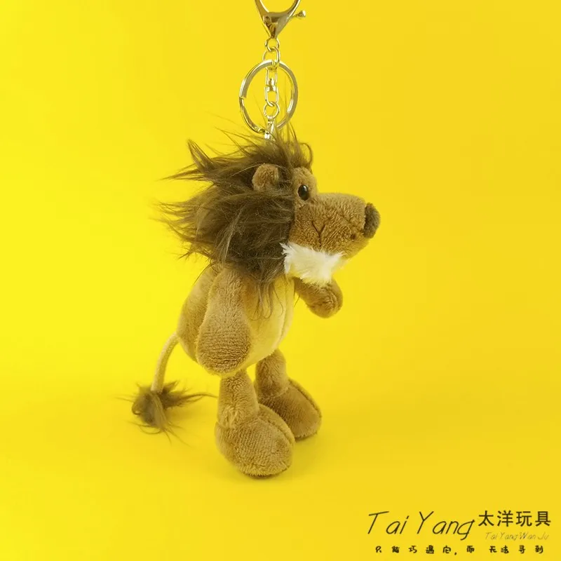 

Creative Little Lion Plush Key Chain Circle Schoolbag Pendant