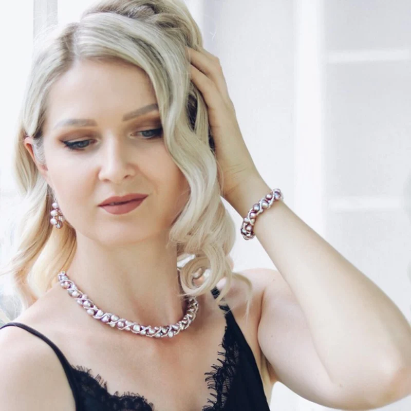 Женское Ожерелье с натуральным пресноводным жемчугом ASHIQI ювелирные украшения