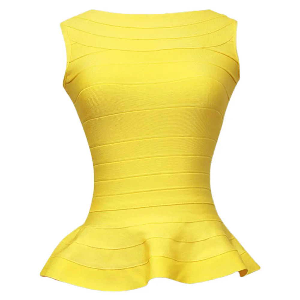 Женский эластичный Топ майка с баской красный бандажный топ рыбьим хвостом