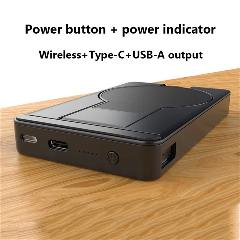 

NEW Retractable Magnetic power bank wireless charging Station For iphone12 Magsafe charger Auxiliary battery Mobile phone holder