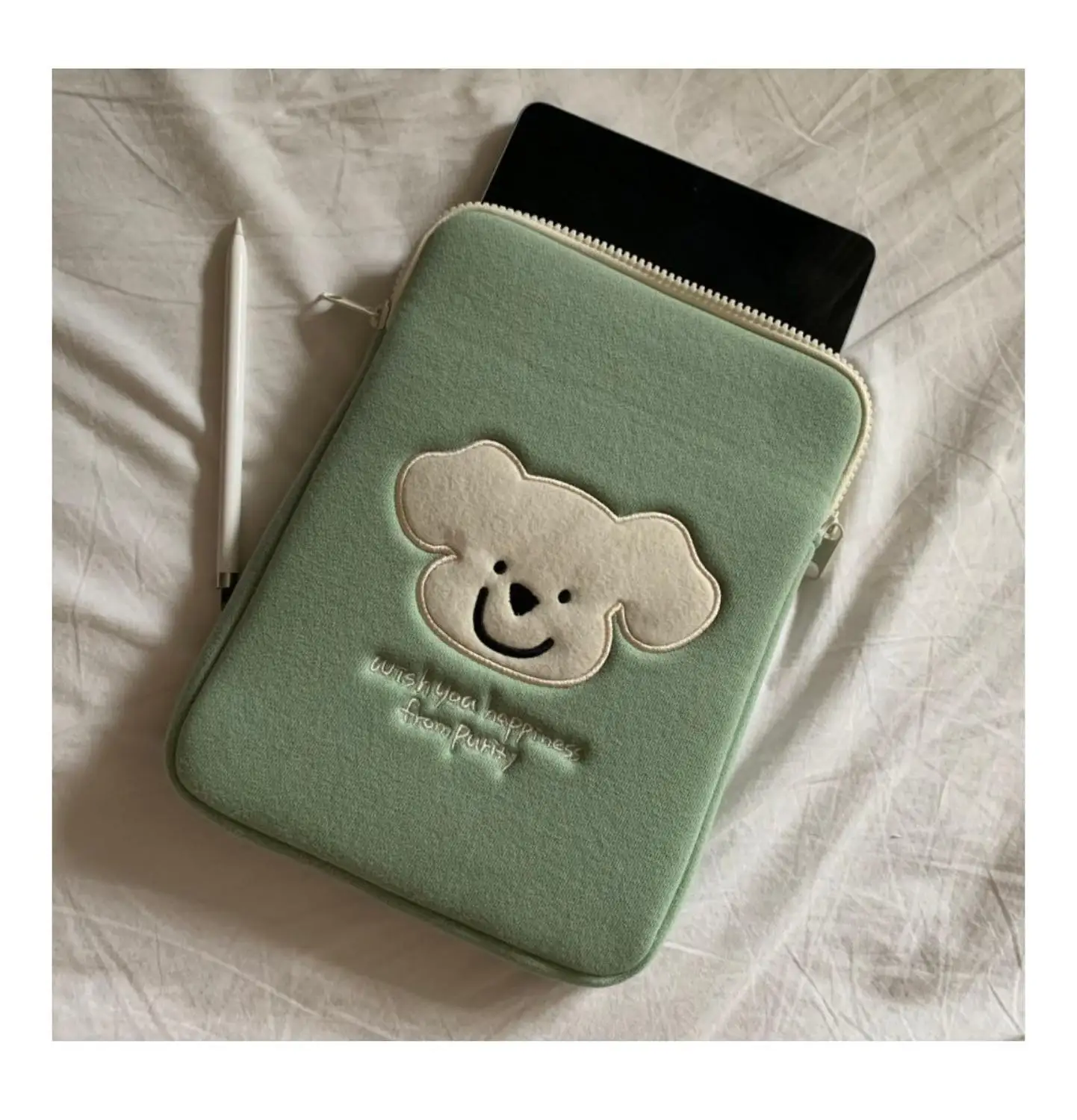 Чехол для планшета с вышивкой милого медведя из мультфильма ipad ноутбука 11 дюймов