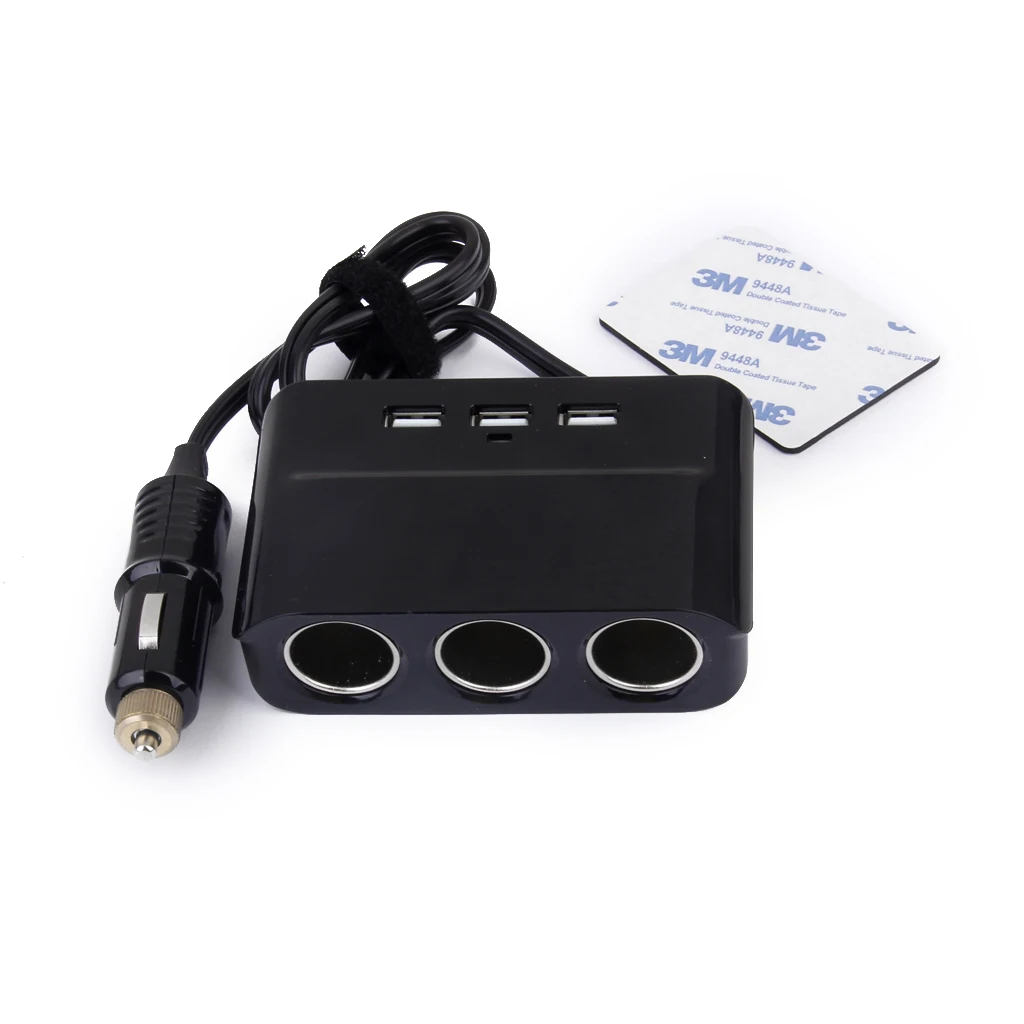 MagiDeal 3 полосный многоразъемный Автомобильный Разветвитель USB порт зарядное