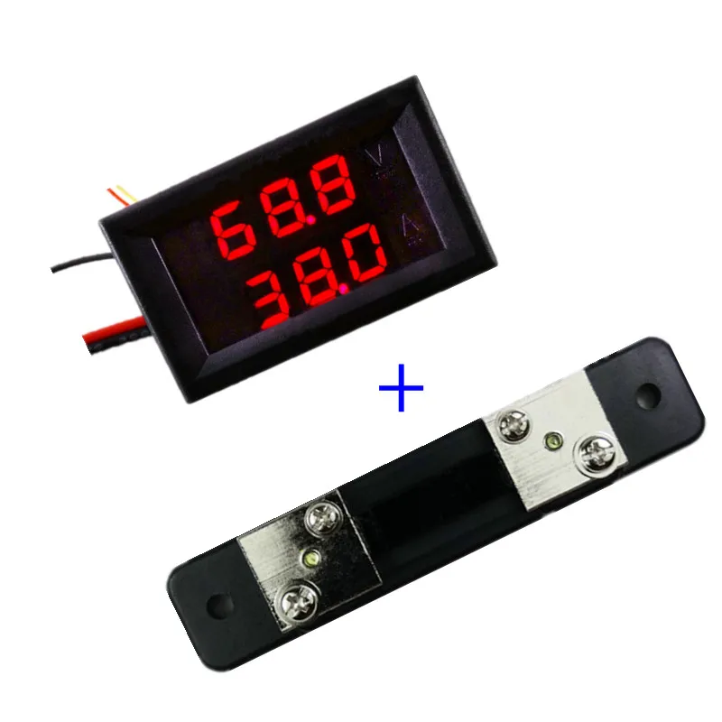 Двойной СВЕТОДИОДНЫЙ Дисплей 0 28 DC0 100V/50A автомобильный измеритель напряжения
