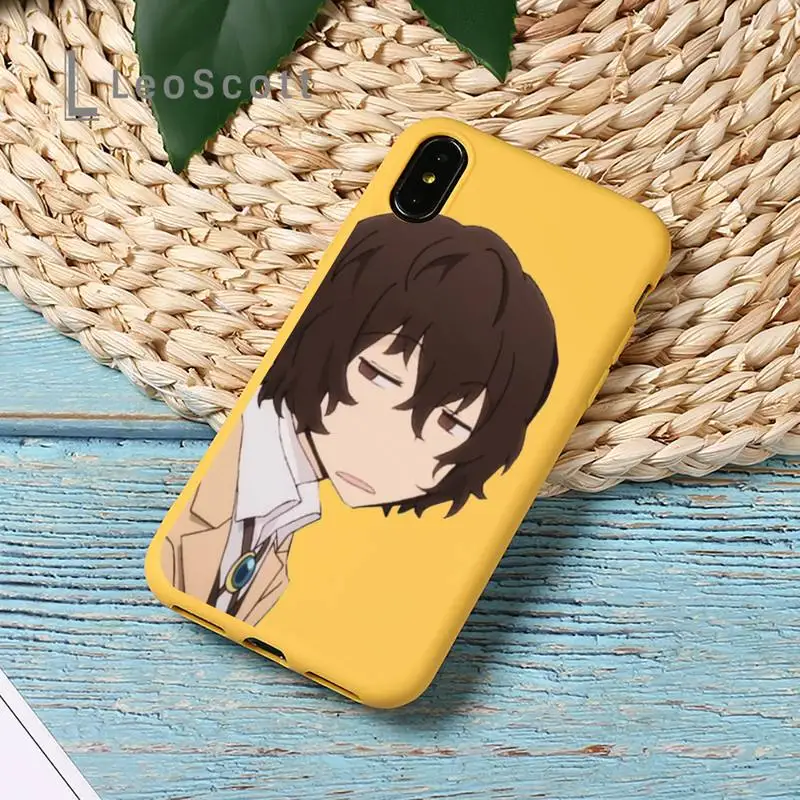 

Bungou stray Dogs anime Phone Case Yellow Candy Color for iPhone 11 12 mini pro XS MAX 8 7 6 6S Plus X SE 2020 XR