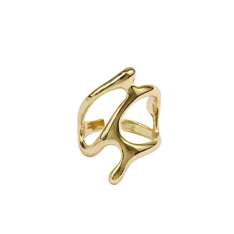 

Punk Silver Color Trend Vintage Elegant Irregular Hollow Branches Adjustable Rings for Women Fine Party Jewelry