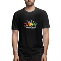 love needs no words autism awareness graphic tee mens short sleeve t shirt funny cotton tops