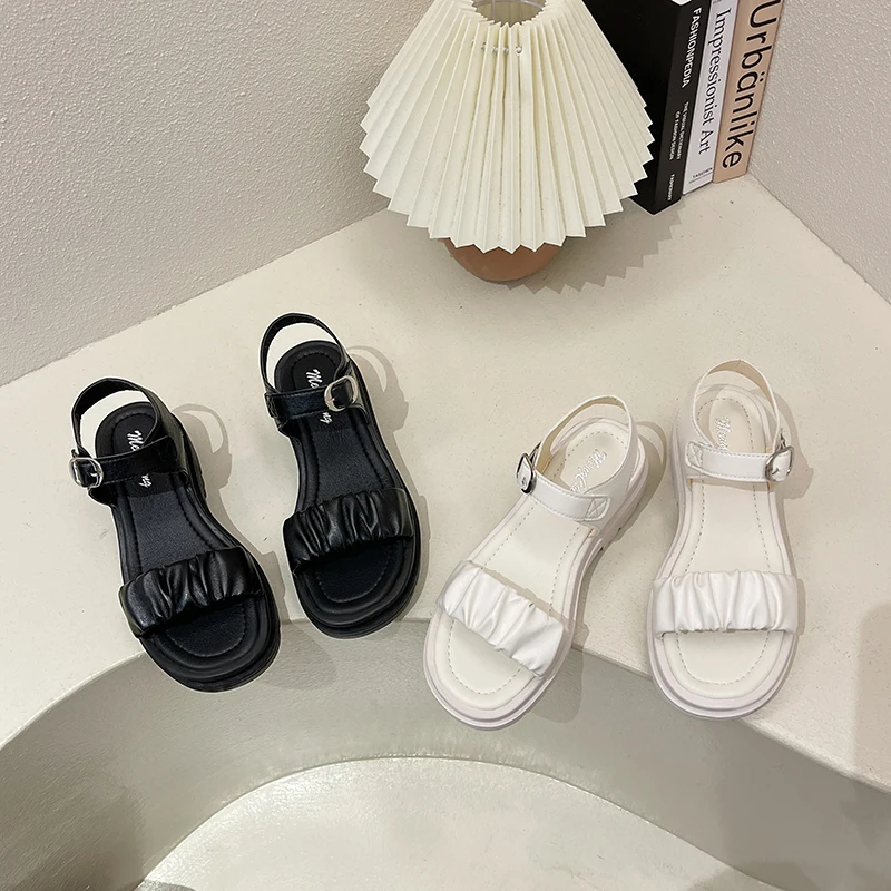 

Roman Sandals Espadrilles Platform Clogs Wedge Buckle Strap Beach Shoes Summer Heels 2021 Women's Med Suit Female Beige Gladiato