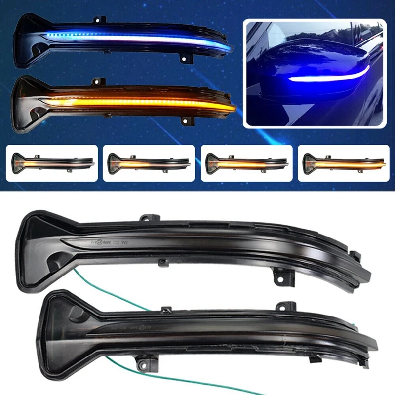 

1 Pair Rearview Mirror LED Turn Signal Light Auxiliary Lamp For-BMW 3 5 6 7 8 Series G38 G12 G20 G30 G31 G32 M5 F90