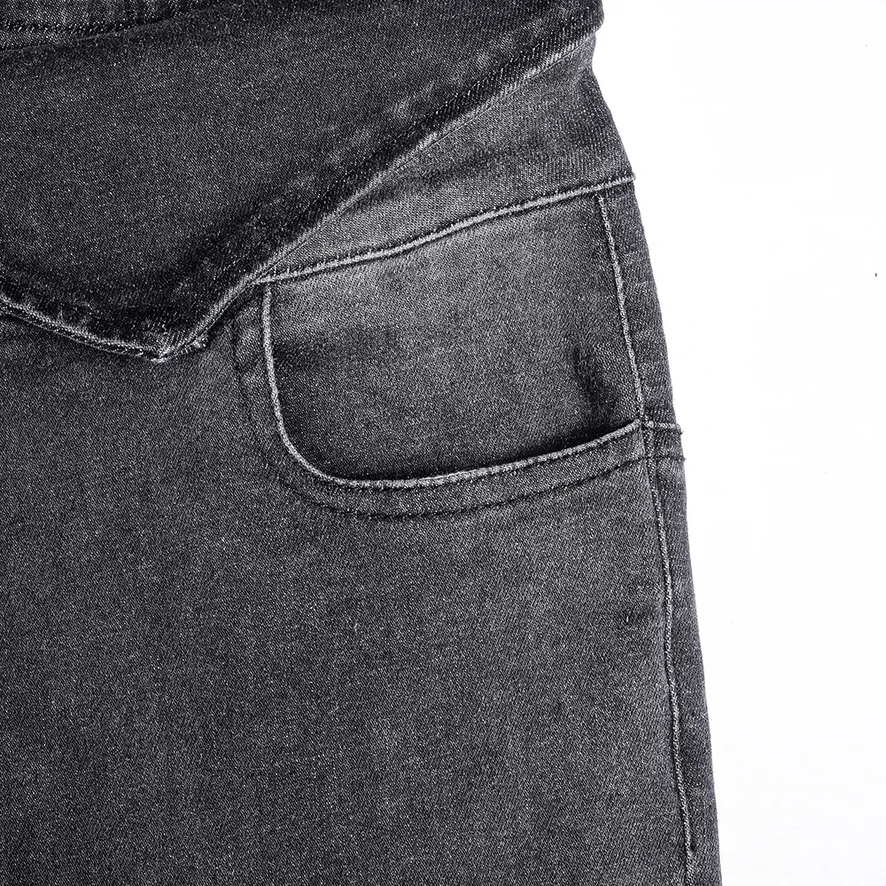 Женские джинсы-карандаш на пуговицах с высокой талией и отворотом Осень-зима 2019 |