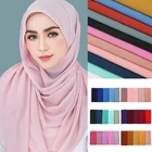 Высококачественный плотный шифоновый хиджаб премиум-класса с хорошей строчкой, шарф, малайзийские женские шарфы, хиджабы, Длинные шаль, шали