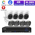 Комплект систем видеонаблюдения, 8 Мп, 4K, 8-канальный сетевой видеорегистратор, цветной, ночное видение, двустороннее аудио, IP-камеры