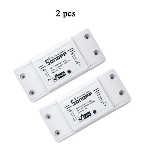 Sonoff Basic 2PCS 2/3/5/6/8/10 шт. Sonoff Basic умный дом переключатель Wi-Fi Беспроводной дистанционного Управление светильник таймер DIY модули 10A/2200W через Ewelink - Цвет: Sonoff Basic 2PCS