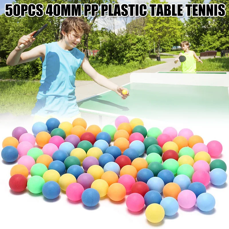 

50pcs 40mm Table Tennis Ball 2.4g Ping Pong Random Colours Group Games Outdoor Sport Outdoor Entertainment Activity Supplies