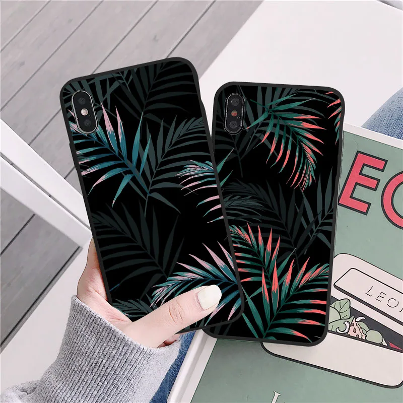 hot art banana leaf phone case for iphone 12 11 13 pro max xr xs max 6s 7 8 plus x se 2020 luxury soft silicone back cover free global shipping