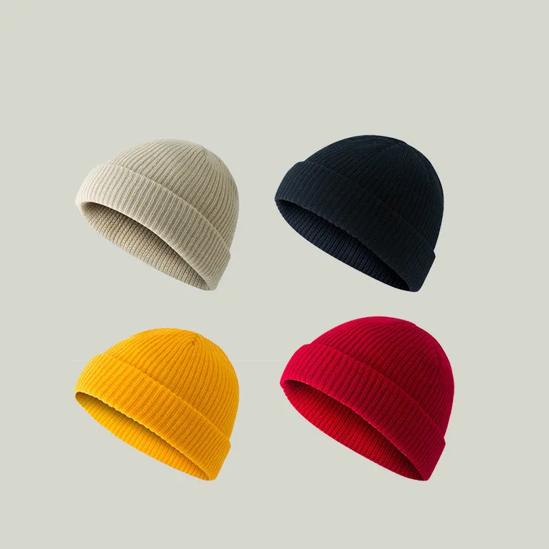 

LINJW 2020 New Brimless Hats Unisex Hip Hop Beanie Winter Hats for Men Women Solid Color Knitted Hat Casual Portable Melon Cap