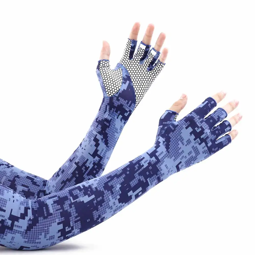 

1 Pair Cycling Gloves Half Finger Non-Slip Sports Arm Sleeves Summer Sun Anti-UV Hand Protector Quick Drying For Motorcycle Bike