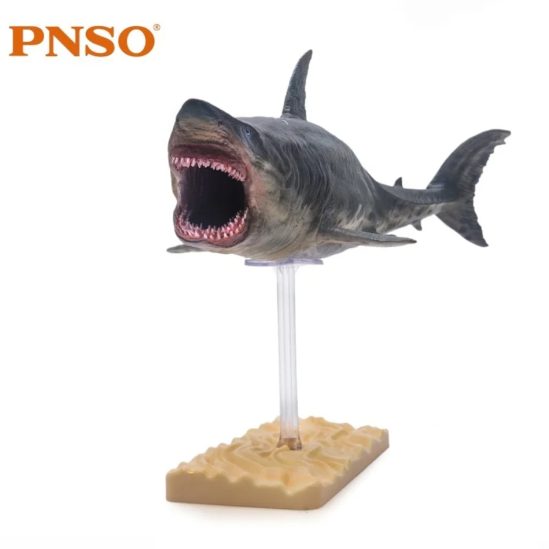 PNSO Megalodon Акула с подставкой Классические игрушки для детей мальчиков морская