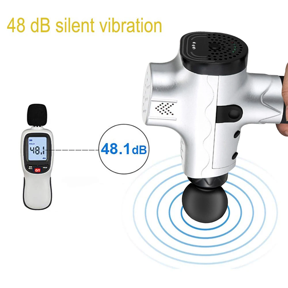 Электрический Частотный Вибрационный Массажный пистолет для мышц с 4 массажными