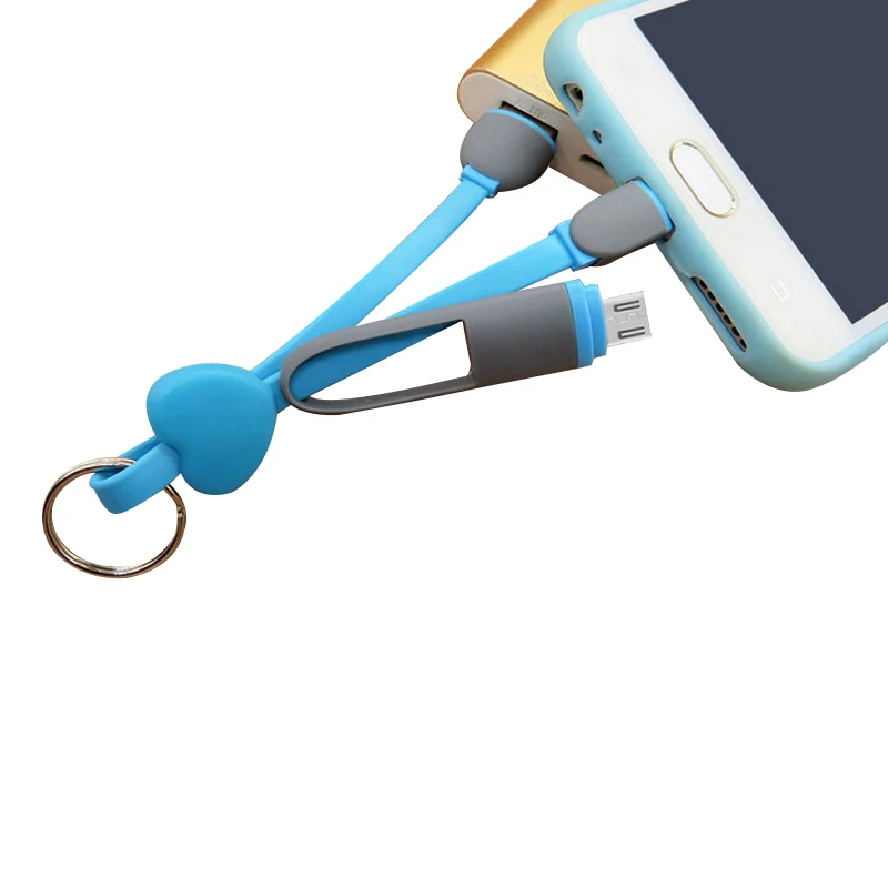 2 в 1 Micro USB кабель для iPhone Mini портативный зарядный 7 8 11 11pro 12 6 5 Xiaomi Redmi 4X|Кабели