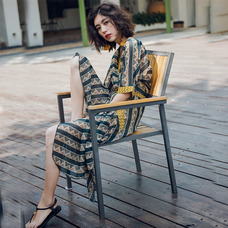 Весенне летний новый стиль богемный костюм из двух частей платье необычное