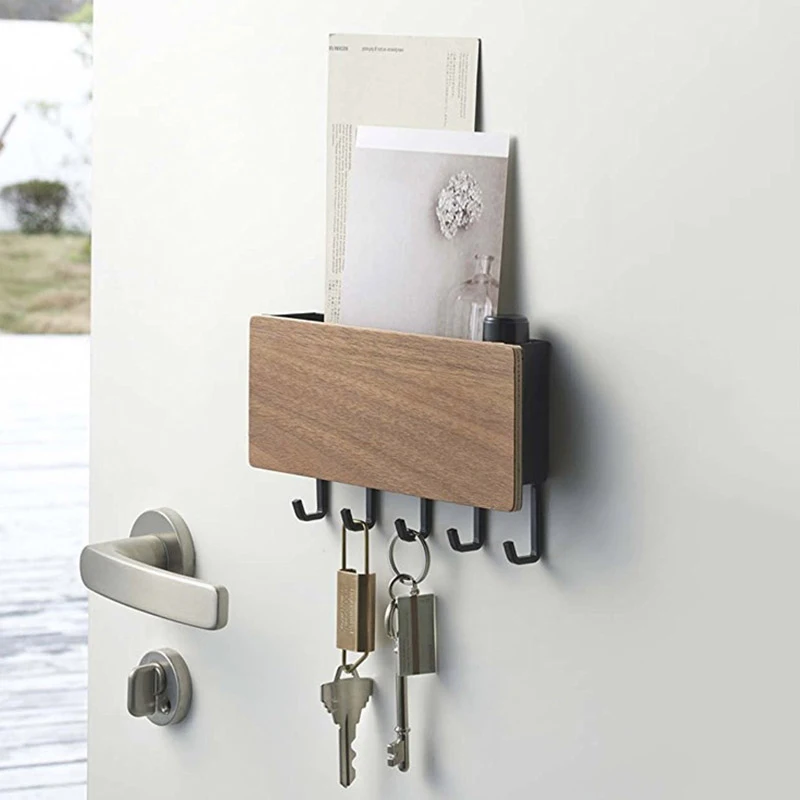 Wall Mounted Key Holder Chain Rack Hanger with 5 Hooks Multiple Mail and Organizer for Door Entryway Hallway I88 | Дом и сад