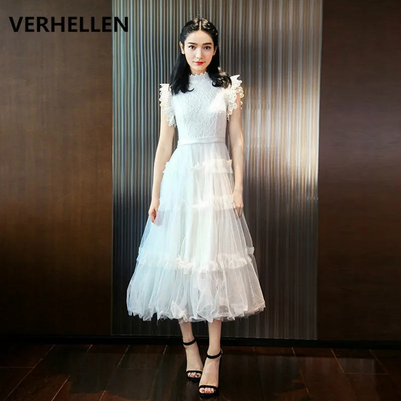 Женское платье без рукавов VERHELLEN белое кружевное с вырезами вечерние длинные