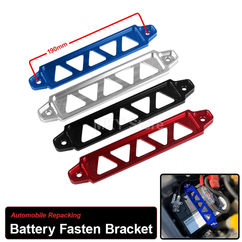 

19 cm Universal Aluminum Car Battery Fasten Bracket Holder Battery Tie Down Brace Car Racing Battery Tie Down Fixed Block