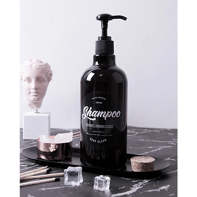 

Soap Dispenser Bottle 500ML Shampoo Bottle Shower Gel Body Wash Hair Press Refillable Plastic Cosmetic Bathroom Storage Jar