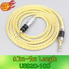 LN007280 8 ядро цвет серебристый, Золотой покрытием плетеный кабель для наушников для Shure SRH840 SRH940 SRH440 SRH750DJ Philips SHP9000 SHP8900