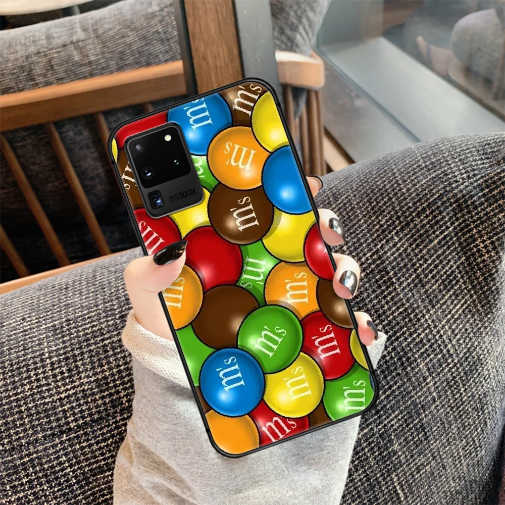 

M&M's Chocolate candy Phone Case Cover Hull For Samsung Galaxy S 7 8 9 10 e 20 FE edge uitra plus Note 9 10 20 black Hoesjes